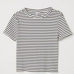 H&M Womens Striped Ribbed Top